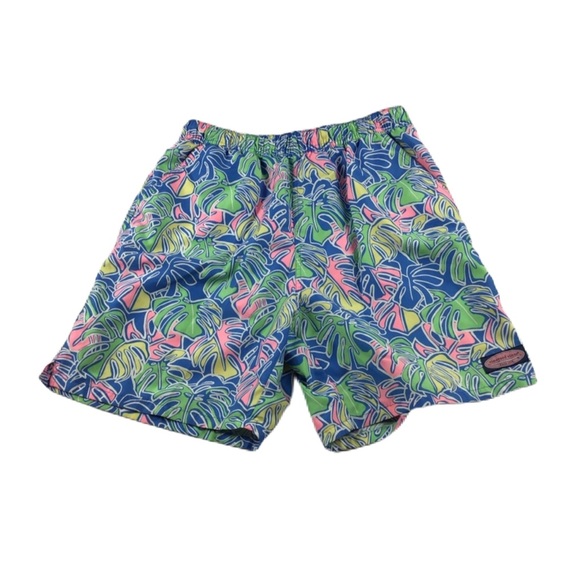 Vineyard Vines Other - Vineyard Vines Neon Palm Leaf Print Swim Trunks Men’s Size Medium